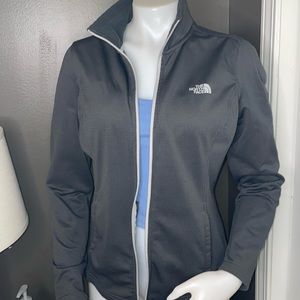 The North Face Women's M Gray Waffle Micro Fleece Lined Jacket Coat Lightweight